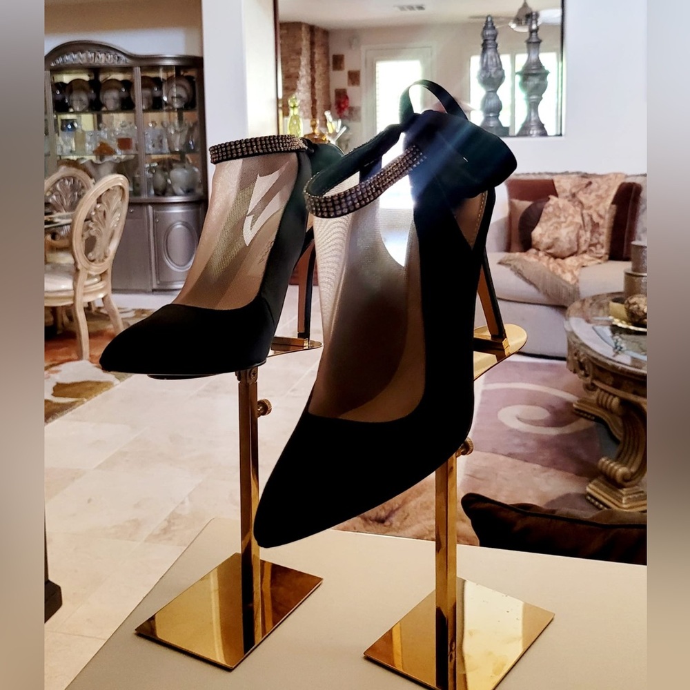Nina Shoe Women’s Elegant Steel satin high heels open-toe